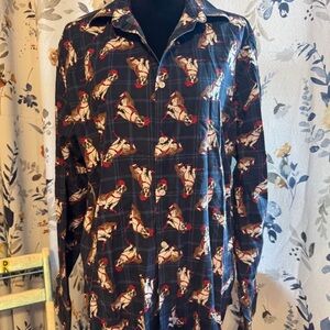 Men’s Dog Print Button-Up Shirt